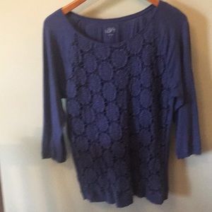 Loft top with lace front